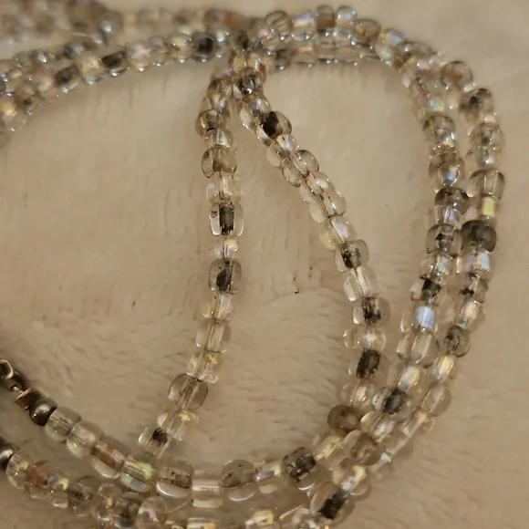 Vtg BEST 1980s Glass Beaded Round Pendant Witchy Necklace - Picture 6 of 13